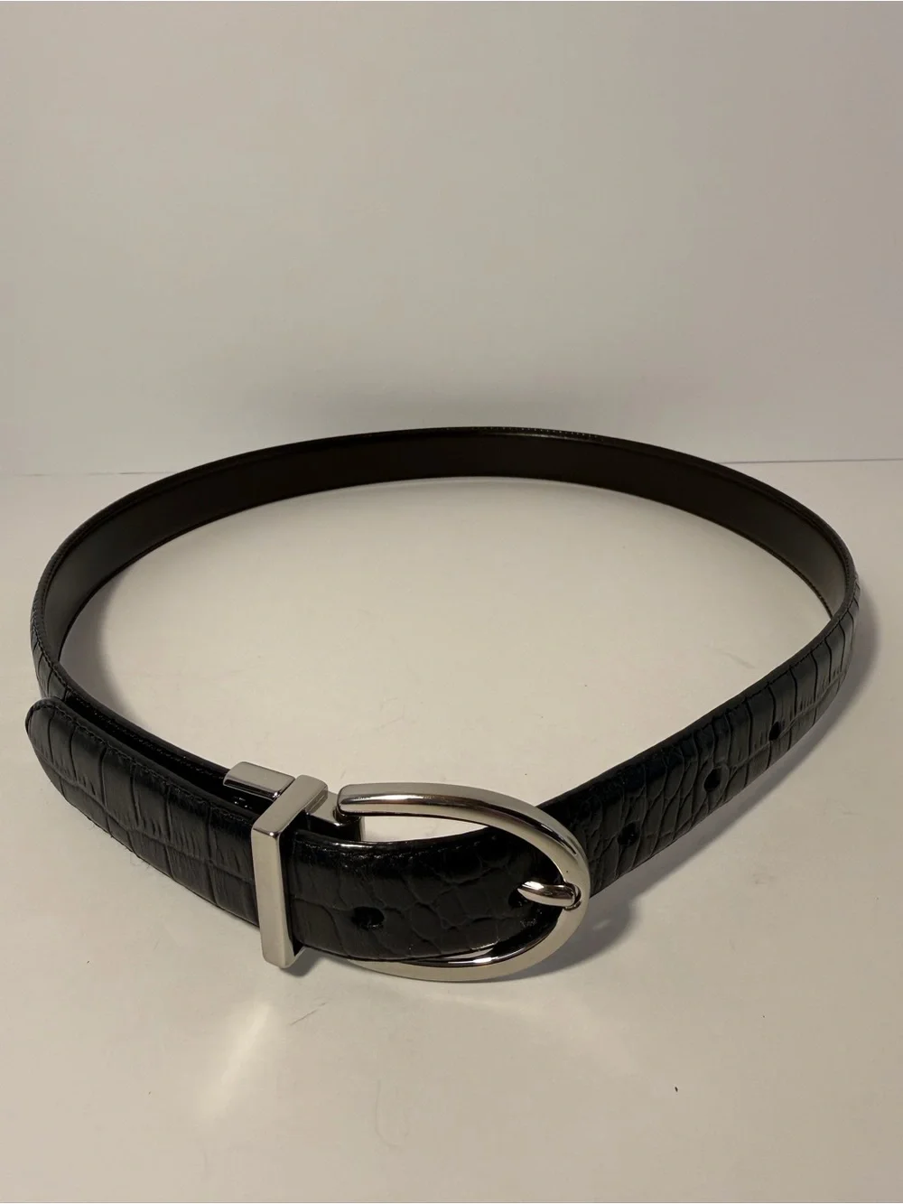🌟 LRL Ralph Lauren Reversible Croc Embossed Leather Belt Small 🌟